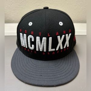 NBA Portland Trail Blazers MCMLXX NEW ERA HARDWOOD CLASSICS Black Hat Size 7 5/8